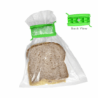 Sliced bread bag sealed with Logo Decorated Double Food Clips (back view shown).