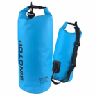 Two blue Logo Imprinted Keep Dry Bags, one upright and one lying down, with 10L text.