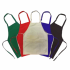 Five Mini Kids Promotional Cotton Aprons laid side by side on a white background.