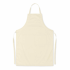 Mini Kids Promotional Cotton Aprons: beige, cotton, with neck loop, waist ties, and front pocket.
