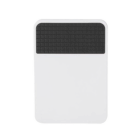 A white plastic Promotional Fridge Magnet With Clip featuring a black textured top.