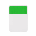 A white rectangular Promotional Fridge Magnet With a green textured clip at the top.