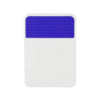 White rectangular fridge magnet with clip, featuring a purple grid-textured area at the top.