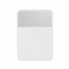 A white rectangular Promotional Fridge Magnet With Clip features a grid-patterned gray top section.
