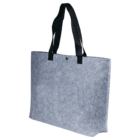 Promotional Paris Felt Tote Bags with black handles, displayed at an angle on white.