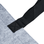 Close-up of a black strap on gray fabric, from Promotional Paris Felt Tote Bags.