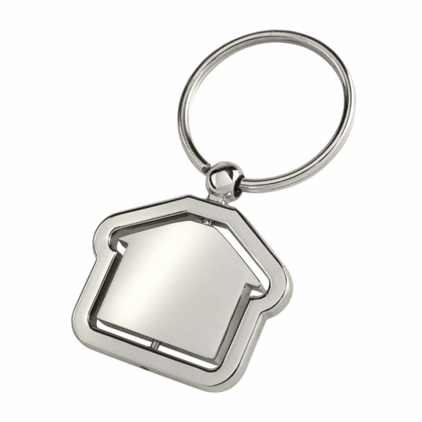 Promotional Real Estate Spinning House Keyrings—ideal for real estate giveaways and events.