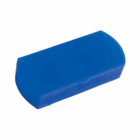 Easy Use Logo Branded Pill Boxes: blue rectangular plastic case with hinged lid for pills.
