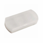 Translucent rectangular Easy Use Logo Branded Pill Boxes with rounded edges for convenience.