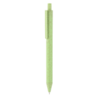 Light green Event Branded Eco-Friendly Wheat Pen with clip, shown vertically on white background.