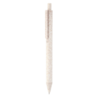 Event Branded Eco-Friendly Wheat Pen in beige with clip—sustainable style for writing.