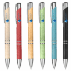Six Madison Style Eco Pens in assorted colors with silver accents and blue logo on the clip.