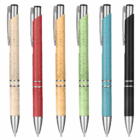 Six Madison Style Eco Pens Promotional, assorted colors with sleek silver accents.