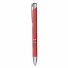 Madison Style Eco Pens Promotional in red and silver, ballpoint with clip on white background.