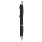 Branded black and silver pen made from recycled wheat stalk, shown on white background.