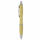 Recycled Wheat Stalk Pens in yellow with silver accents and clip, shown on white background.
