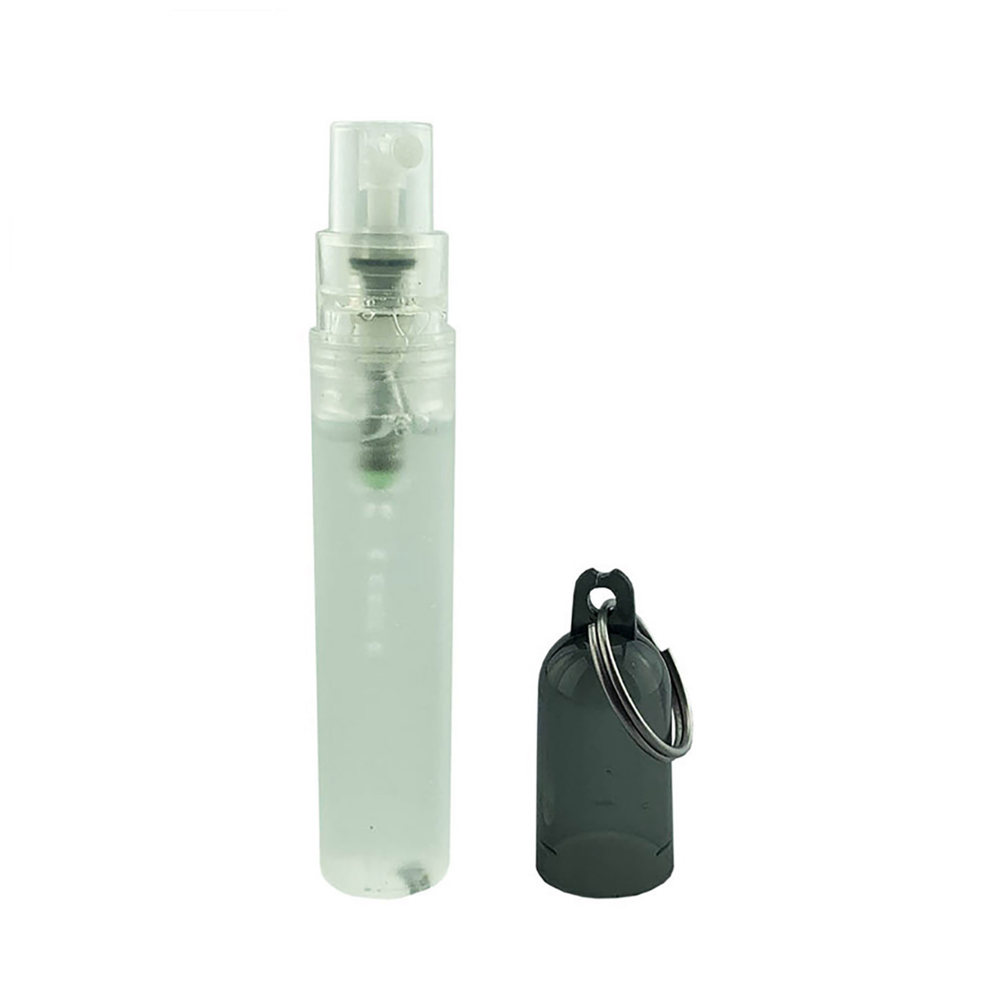 Bulk Mini Hand Sanitiser Keyrings—clear spray bottles with caps, ideal for bulk orders.