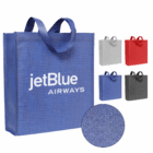 Luxury Pattern Non-Woven Tote Bags in blue, gray, red, black with jetBlue AIRWAYS logo.