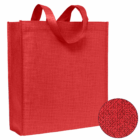 Luxury Pattern Non-Woven Tote Bag in red with short handles and textured fabric detail.