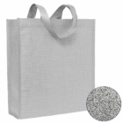 Luxury Pattern Non-Woven Tote Bag in gray with short handles and textured fabric detail.