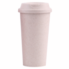 Phoenix Reusable Eco Coffee Cup with lid, beige color, shown on a white background.