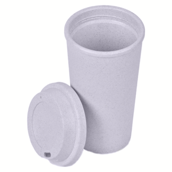 Phoenix Reusable Eco Coffee Cup with lid beside it on a white background.