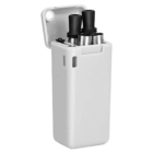 White plastic flip-top case for Portable Folding Eco Straws With Logo.