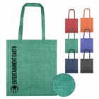 Six Promotional Pattern Non-Woven Bags with handles, one reads ENTERTAINMENT EARTH.