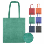 Seven Promotional Pattern Non-Woven Bags with long handles, shown in a textured close-up.