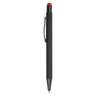 Promotional Rubberised Metal Stylus Pen features a red click, silver tip, and clip.