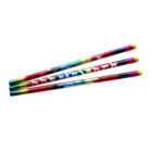 Three Unsharpened Rainbow Pencils Branded with yellow erasers and white animal silhouettes.