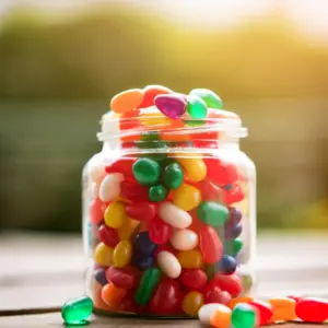 jelly_beans_in_jar_on_outdoor_table_top