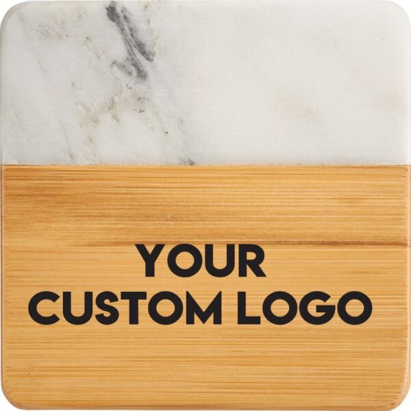 Bamboo and Marble Personalised Coasters