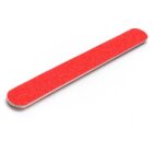 Red nail file with rounded ends on a white background.