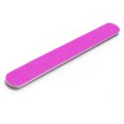Pink nail file with rounded edges on a white background.