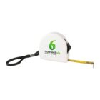 White tape measure with connectsix logo and a black wrist strap.