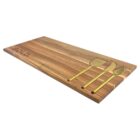Wooden board with three gold utensils and BOLD engraved.