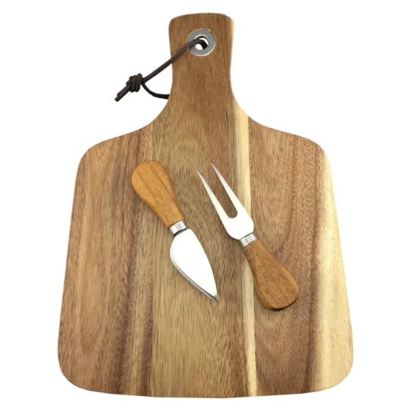 Delta Compact Cheeseboards Personalised, includes a small knife and fork set.