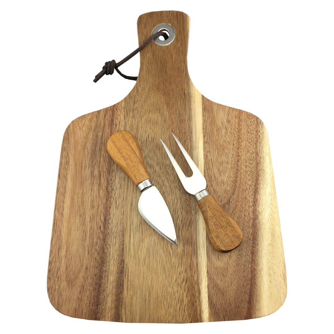Delta Compact Cheeseboards Personalised, includes a small knife and fork set.