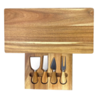 Hattan Branded Cheese Board with tray & 4 knives.