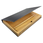 Hattan Branded Cheese Board with black cover and wooden-textured finish.