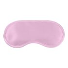 Light pink silk sleep mask on a white background.