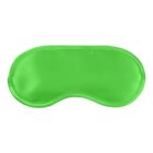 Bright green satin sleep mask on a white background.