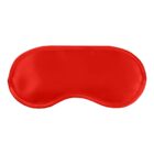 Red satin sleep mask on a white background.