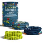 Science-themed items with Summer Science Camp text and colorful illustrations.