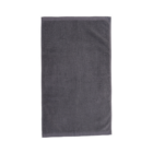 Custom logo cotton sports towels in dark gray on a white background.