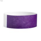 Purple wristband with a white closure section.