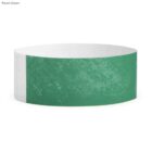 Green and white paper wristband with a textured design.