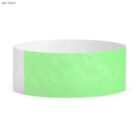 Light green paper wristband against white background.