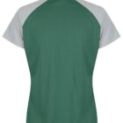 Green and gray short-sleeve polo shirt shown from the back.
